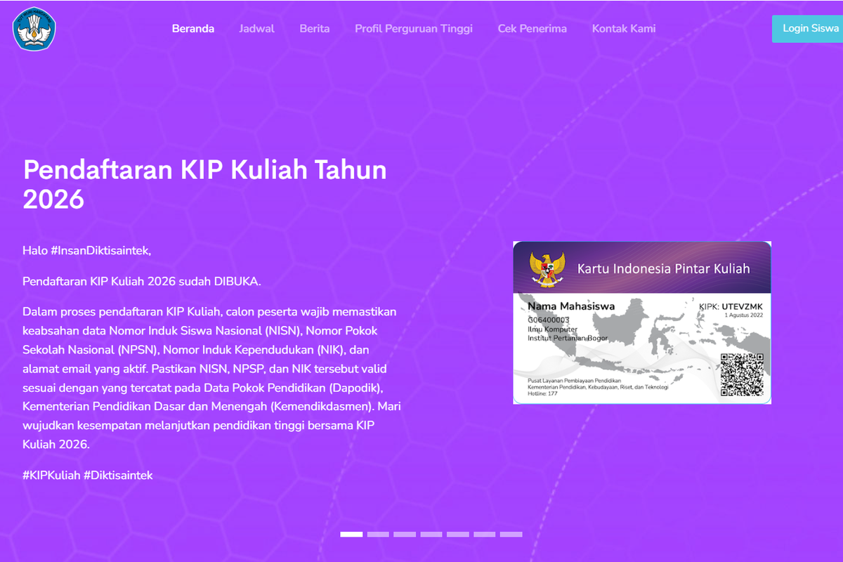 Cara Daftar KIP Kuliah 2026,