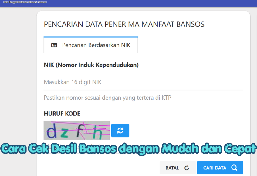 Cara Cek Desil Bansos dengan Mudah dan Cepat