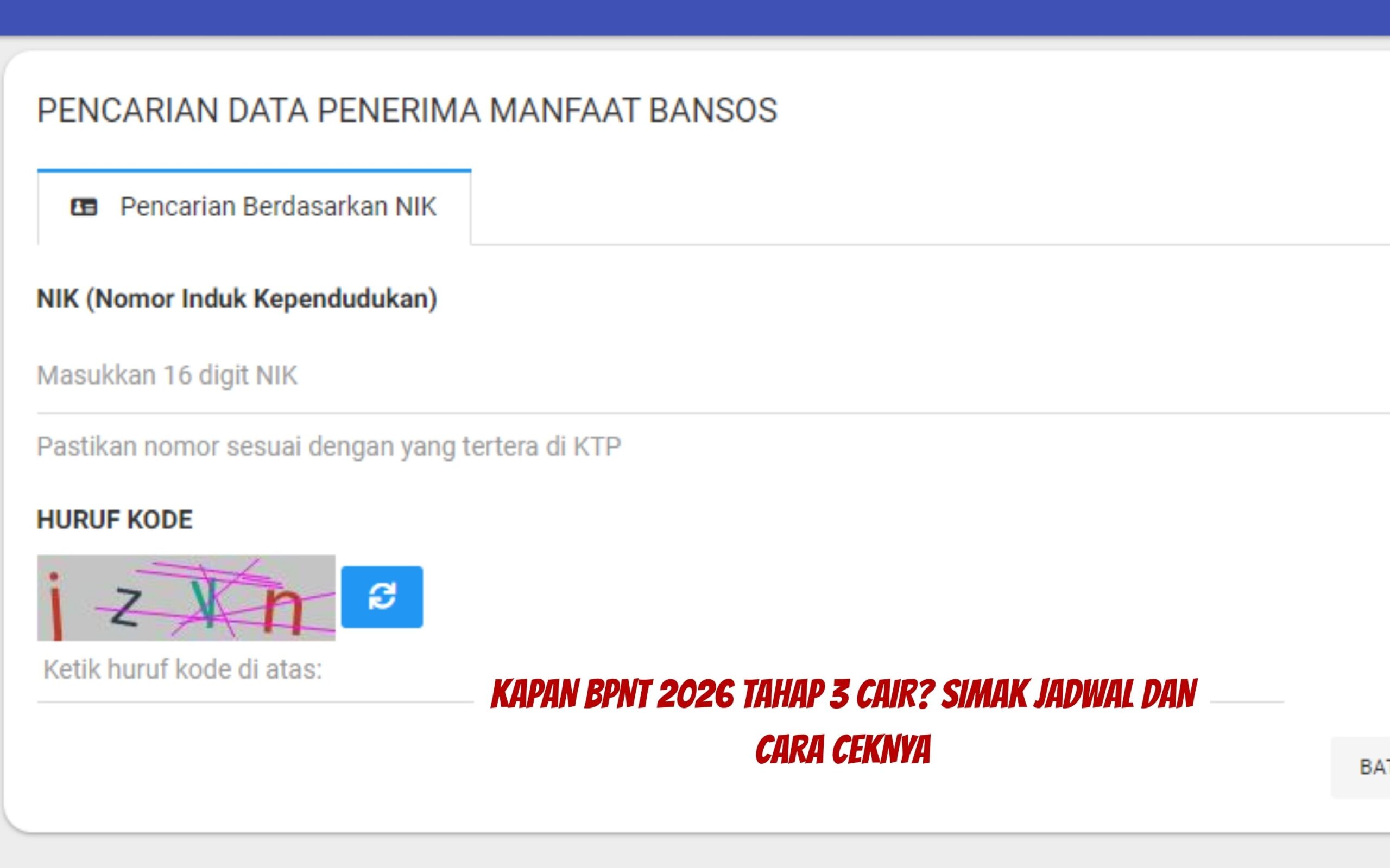 Kapan BPNT 2026 Tahap 3 Cair Simak Jadwal dan Cara Ceknya