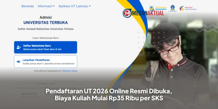 Pendaftaran UT 2026 Online Resmi Dibuka, Biaya Kuliah Mulai Rp35 Ribu per SKS